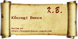 Kőszegi Bence névjegykártya