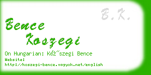 bence koszegi business card